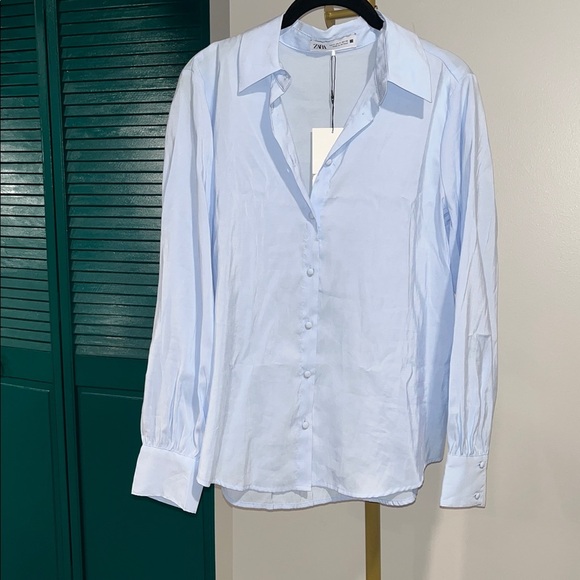 ZARA BLOUSE nwt WITH LINED BUTTONS - small - Picture 6 of 7